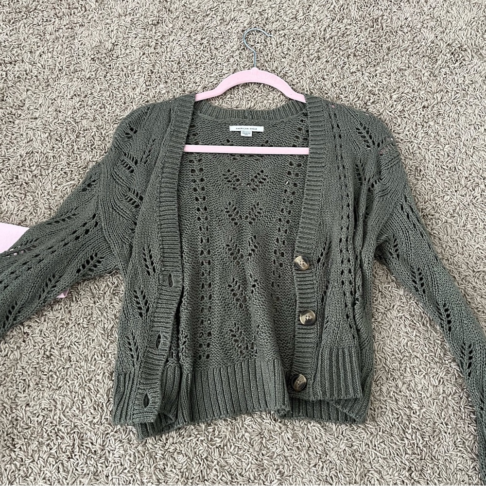 American Eagle Green Cardigan